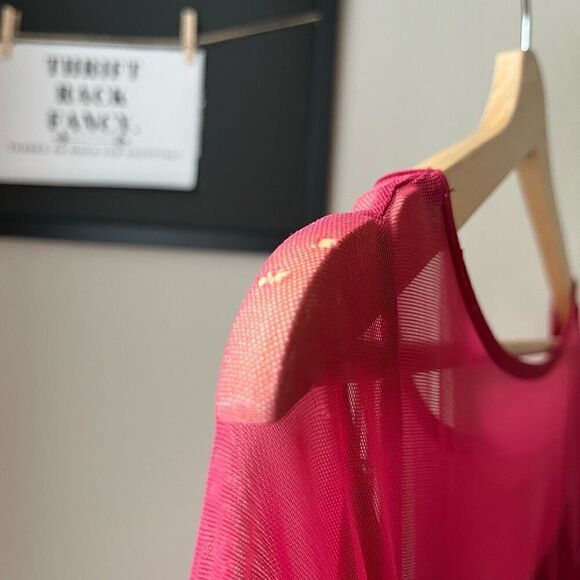 Chiara Boni Gown Alidora‎ Mesh Quarter Sleeve Maxi Dress Red Size 42 (6) - Picture 10 of 12